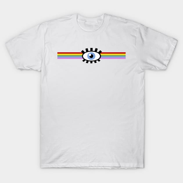 eye rainbow stripe T-Shirt by Mqed